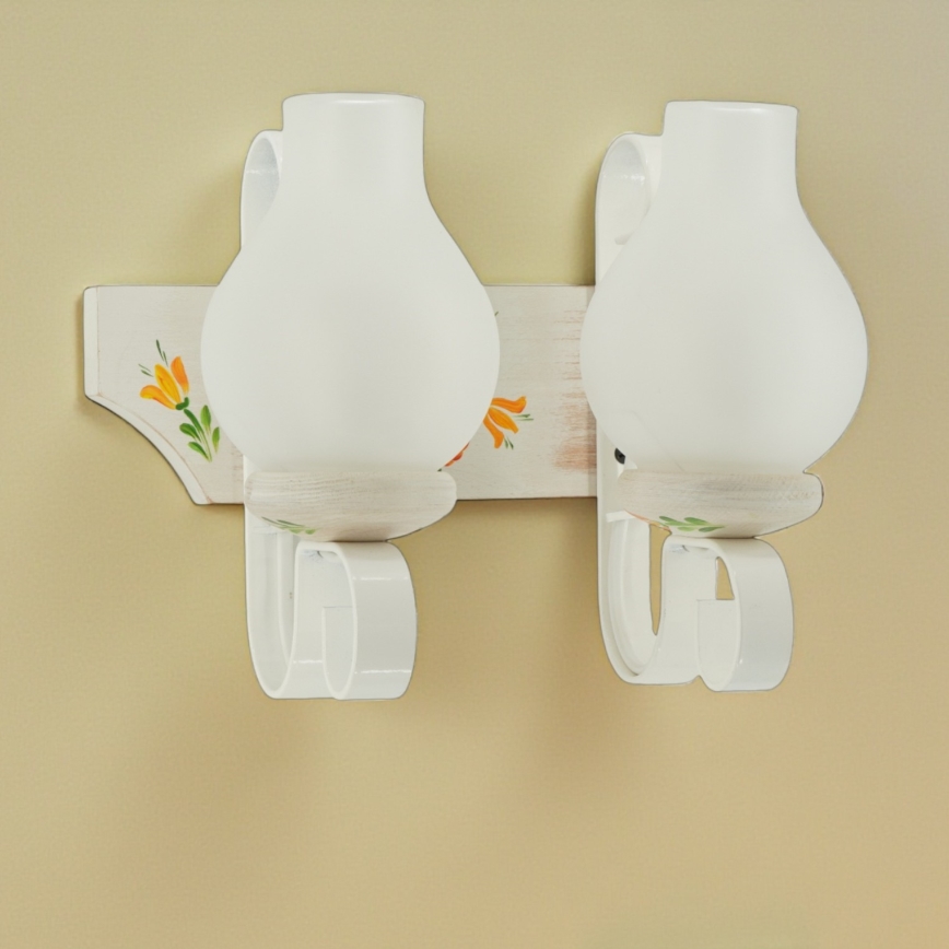 Brilagi - Applique murale QUEEN 2xE14/40W/230V hêtre/crème