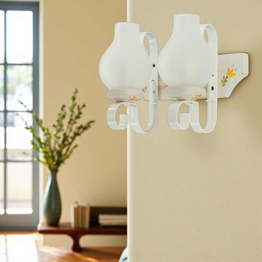 Brilagi - Applique murale QUEEN 2xE14/40W/230V hêtre/crème