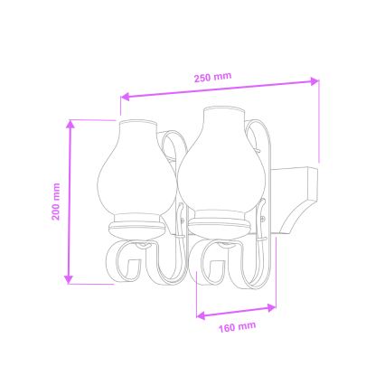 Brilagi - Applique murale QUEEN 2xE14/40W/230V hêtre/noyer