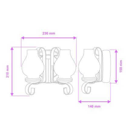 Brilagi - Applique murale ROATA APLICA 2xE14/40W/230V hêtre