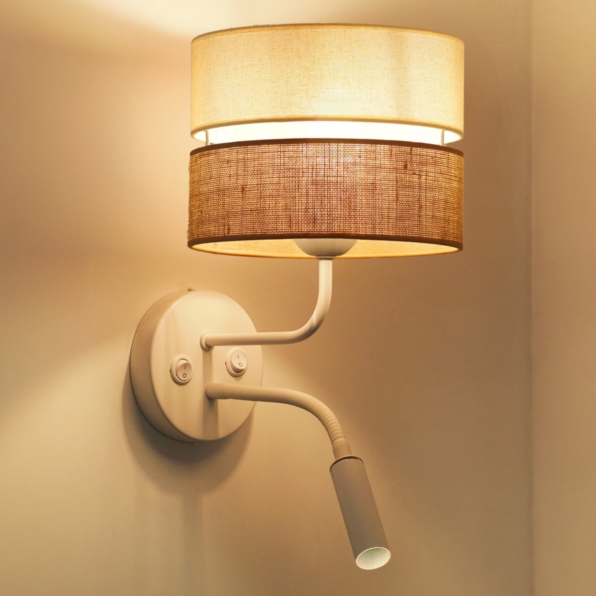 Brilagi - Applique murale ROYAL YUTE 1xE27/15W/230V + 1xG9/6W beige/crème/blanc