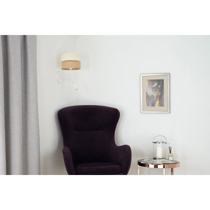 Brilagi - Applique murale ROYAL YUTE 1xE27/15W/230V + 1xG9/6W beige/crème/blanc