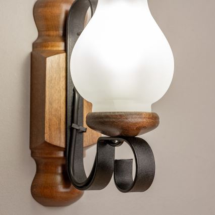 Brilagi - Applique murale RUSTIC 1xE14/40W/230V hêtre/noyer