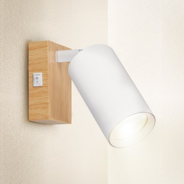 Brilagi - Applique murale SELE 1xGU10/30W/230V blanche/décor chêne