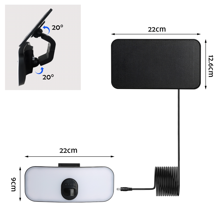 Brilagi - Applique murale solaire avec détecteur ROOF LED/13W/5V 4000 mAh IP65