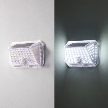 Brilagi - Applique murale solaire avec détecteur WALLIE LED/4W/5,5V 1200 mAh 6500K IP64 argent