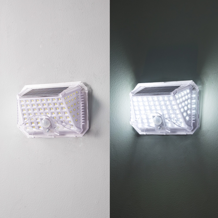 Brilagi - Applique murale solaire avec détecteur WALLIE LED/4W/5,5V 1200 mAh 6500K IP64 argent