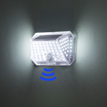 Brilagi - Applique murale solaire avec détecteur WALLIE LED/4W/5,5V 1200 mAh 6500K IP64 argent