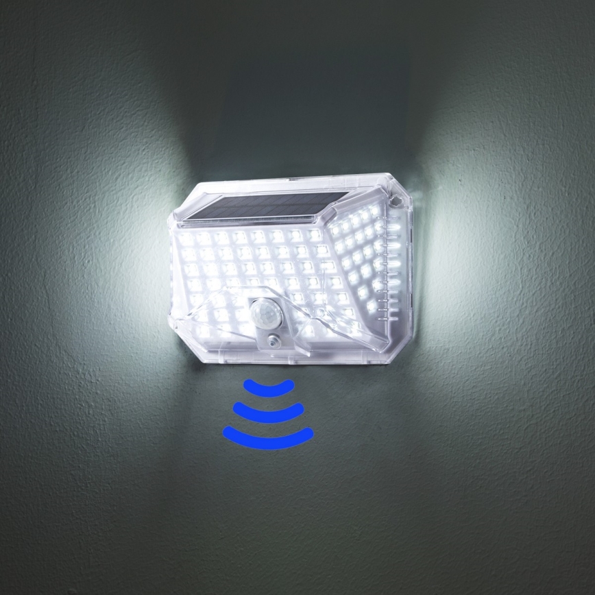Brilagi - Applique murale solaire avec détecteur WALLIE LED/4W/5,5V 1200 mAh 6500K IP64 argent