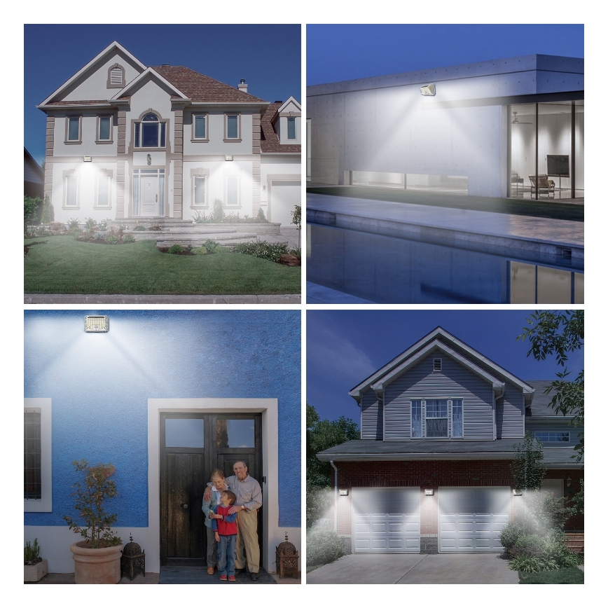 Brilagi - Applique murale solaire avec détecteur WALLIE LED/4W/5,5V 1200 mAh 6500K IP64 argent