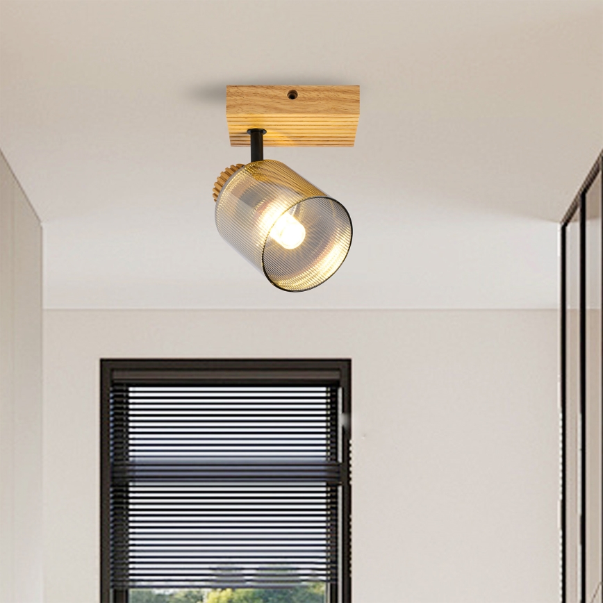 Brilagi - Applique murale spot HYGGE 1xE14/15W/230V hévéa/fumé