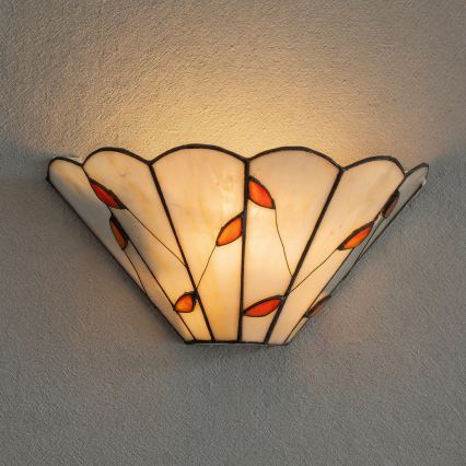 Brilagi - Applique murale Tiffany en vitrail FOLIA 1xE14/40W/230V