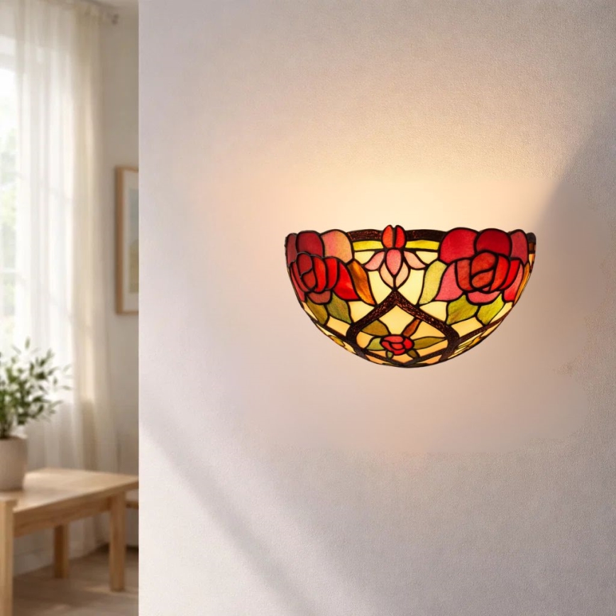 Brilagi - Applique murale Tiffany en vitrail GARLAN 1xE14/40W/230V