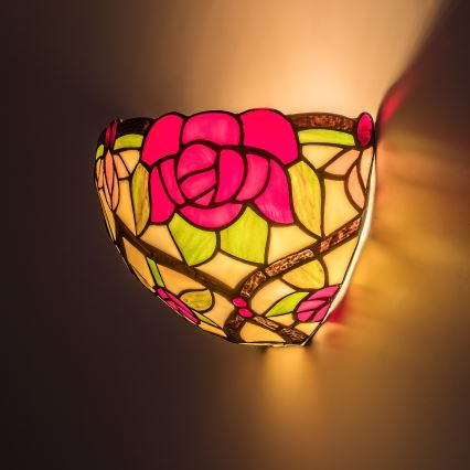 Brilagi - Applique murale Tiffany en vitrail GARLAN 1xE14/40W/230V