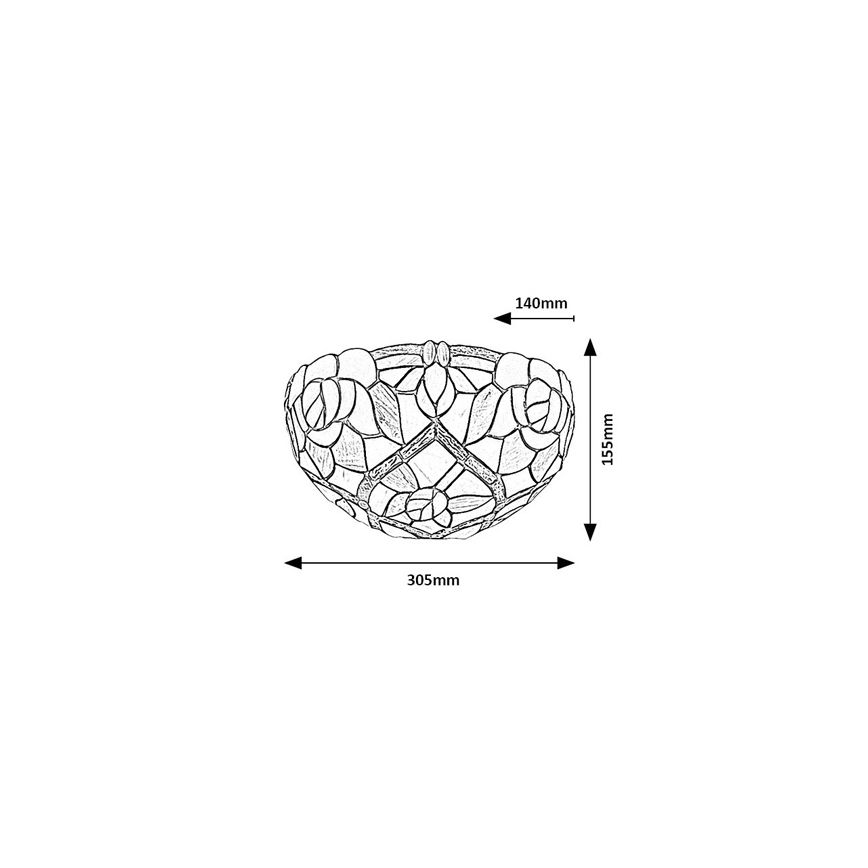 Brilagi - Applique murale Tiffany en vitrail GARLAN 1xE14/40W/230V