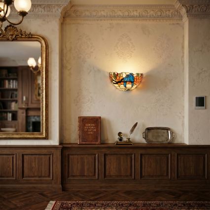 Brilagi - Applique murale Tiffany en vitrail JUNGLE 1xE14/40W/230V
