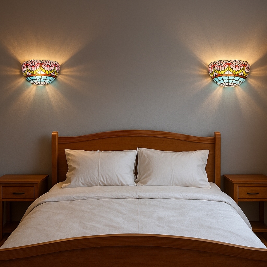Brilagi - Applique murale Tiffany en vitrail LORAS 1xE14/40W/230V