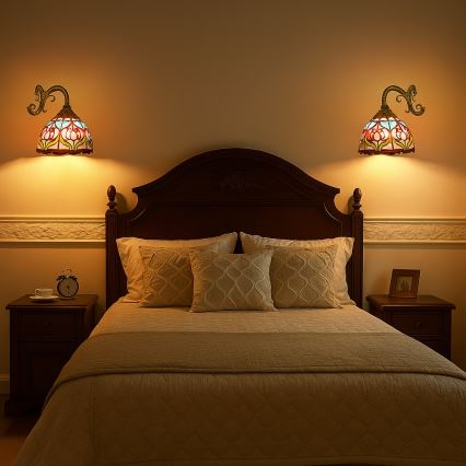 Brilagi - applique murale Tiffany en vitrail LORAS 1xE27/40W/230V