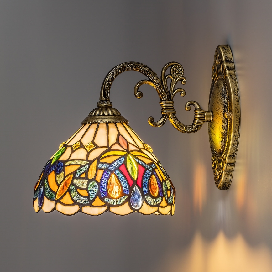 Brilagi - Applique murale Tiffany en vitrail LUISA 1xE27/40W/230V