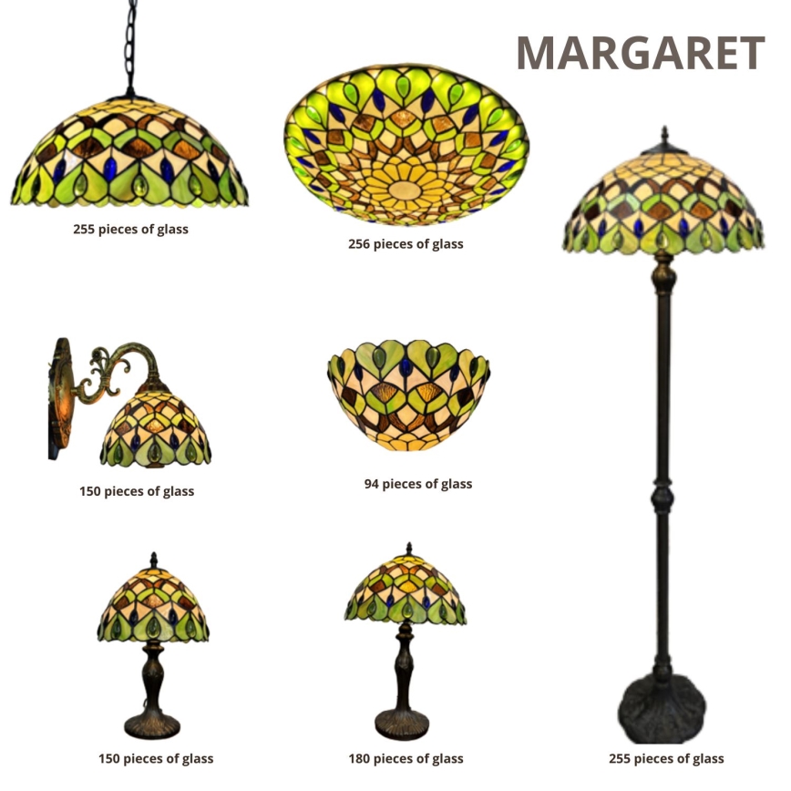 Brilagi - applique murale Tiffany en vitrail MARGARET 1xE27/40W/230V