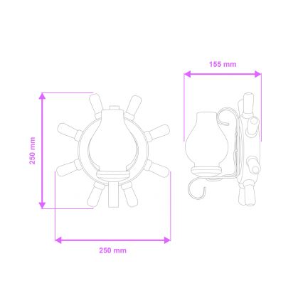 Brilagi - Applique murale TIMONA 1xE14/40W/230V hêtre