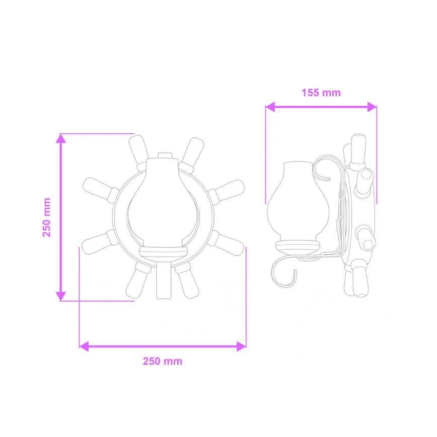 Brilagi - Applique murale TIMONA 1xE14/40W/230V hêtre
