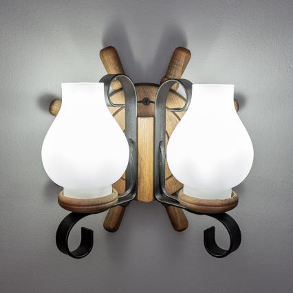 Brilagi - Applique murale TIMONA 2xE14/40W/230V hêtre