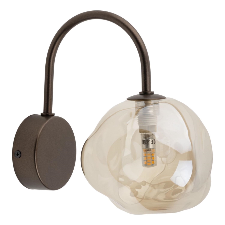 Brilagi - Applique murale VULCANO 1xG9/8W/230V marron/beige fumé