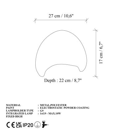 Brilagi - Applique murale WABI SABI 1xG9/8W/230V blanche