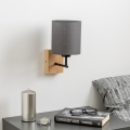 Brilagi - Applique NUBILA WOOD 1xE27/25W/230V quercia/antracite