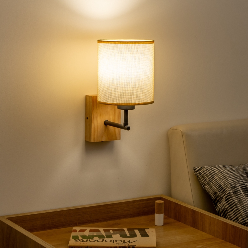Brilagi - Applique NUBILA WOOD 1xE27/25W/230V quercia/marrone chiaro