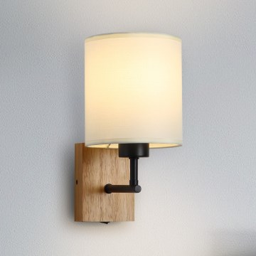 Brilagi - Applique NUBILA WOOD 1xE27/25W/230V quercia/nero/color crema