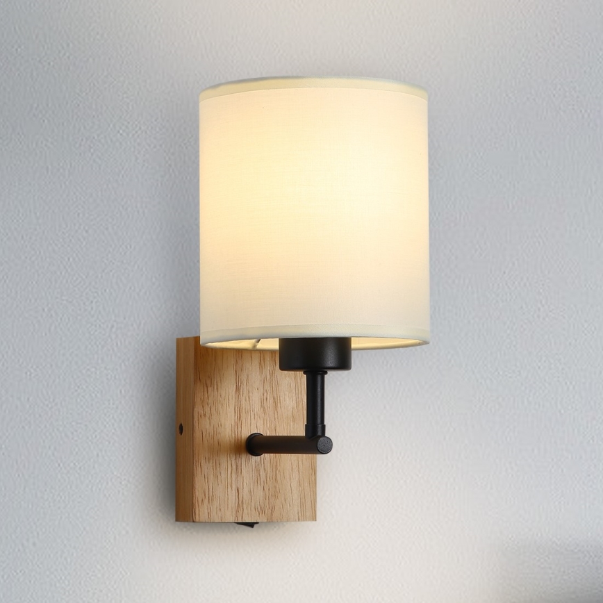 Brilagi - Applique NUBILA WOOD 1xE27/25W/230V quercia/nero/color crema