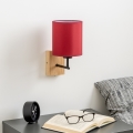 Brilagi - Applique NUBILA WOOD 1xE27/25W/230V quercia/Pompeiana rosso
