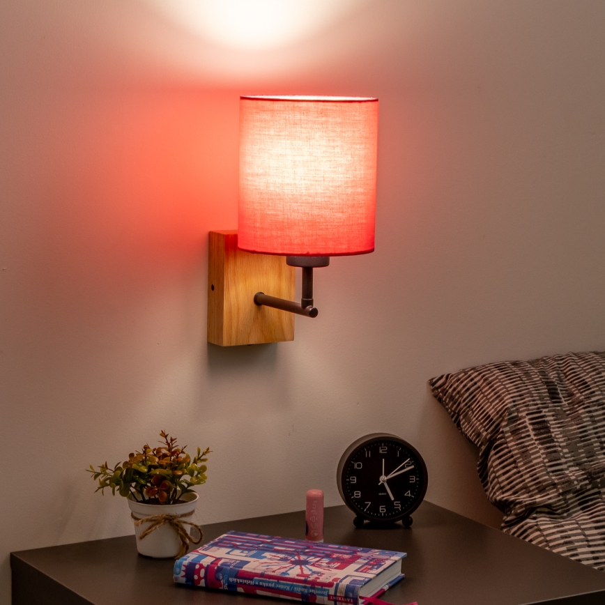 Brilagi - Applique NUBILA WOOD 1xE27/25W/230V quercia/rosa