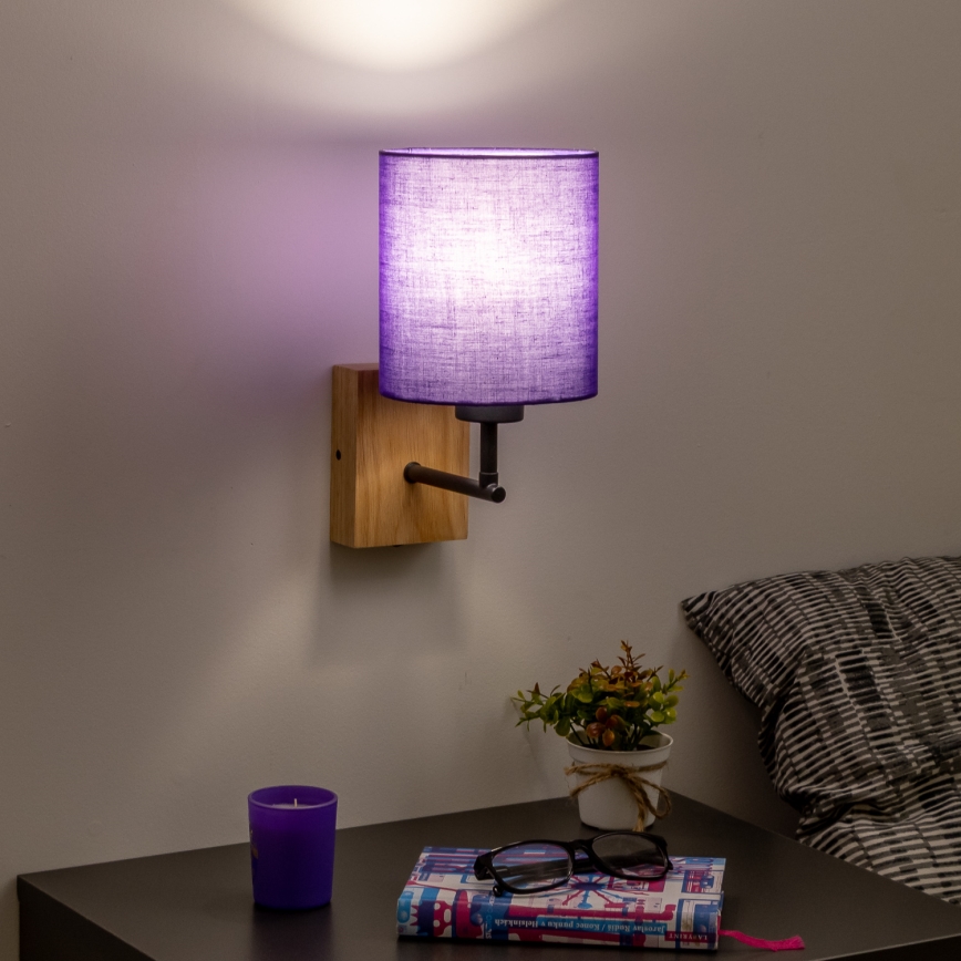 Brilagi - Applique NUBILA WOOD 1xE27/25W/230V quercia/viola