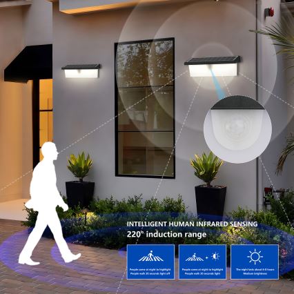 Brilagi - Applique solaire LED avec capteur SUN RAY LED/6W/3,7V 2200 mAh IP44