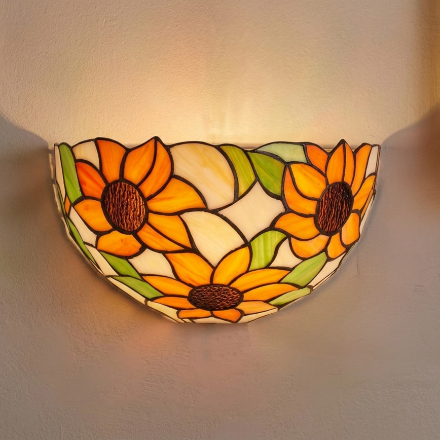 Brilagi - Applique Tiffany in vetro colorato SUNFLOWER 1xE14/40W/230V