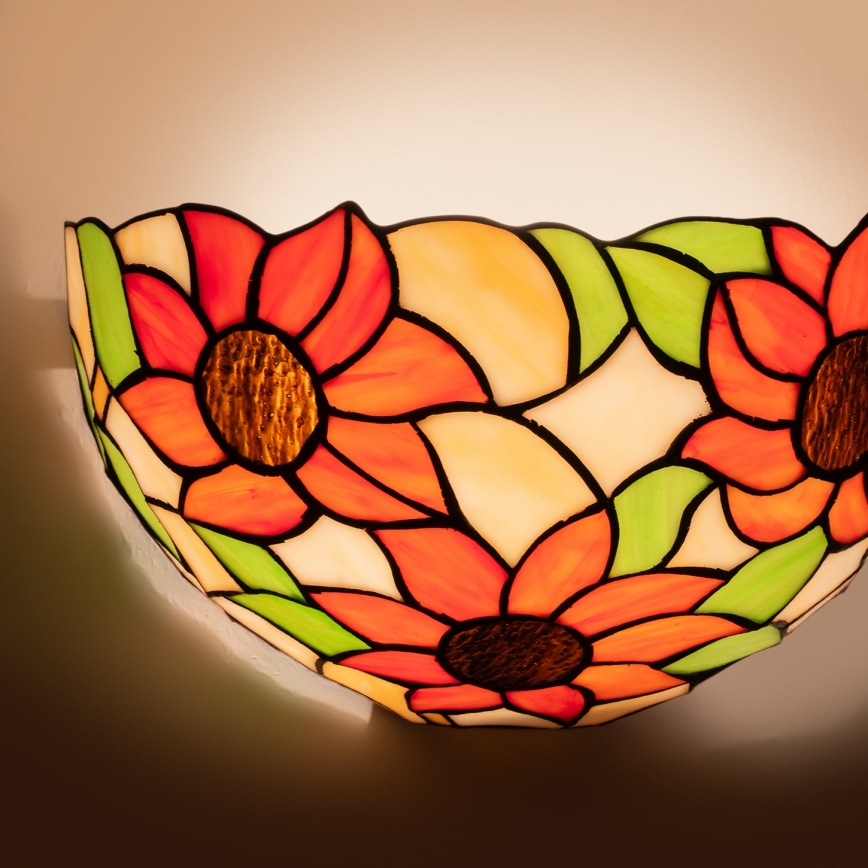 Brilagi - Applique Tiffany in vetro colorato SUNFLOWER 1xE14/40W/230V
