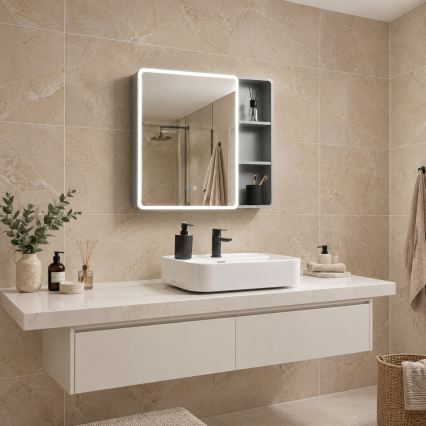 BRILAGI - Armoire-miroir de salle de bains à rétroéclairage LED AVOLA SINGLE 75x70 cm