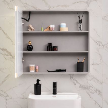 BRILAGI - Armoire-miroir de salle de bains à rétroéclairage LED AVOLA SINGLE 75x70 cm