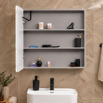 BRILAGI - Armoire-miroir LED de salle de bains à éclairage intégré AVOLA SINGLE 75x70 cm