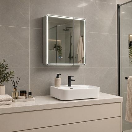 BRILAGI - Armoire miroir pour salle de bains à éclairage LED NOTO DOUBLE 60x70 cm