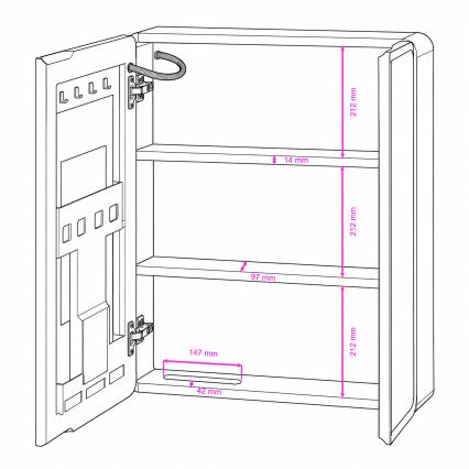 BRILAGI - Armoire miroir pour salle de bains à éclairage LED NOTO DOUBLE 60x70 cm