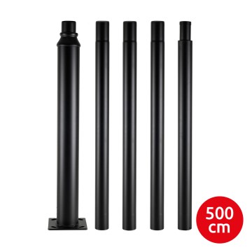 Brilagi - Asta in metallo per palo d'illuminazione esterna URBAN, 5 m, diam. 58 mm, nera