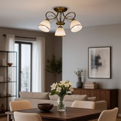 Brilagi - Aufbau-Deckenleuchte FRED 3xE27/60W/230V Ø 59 cm goldfarben