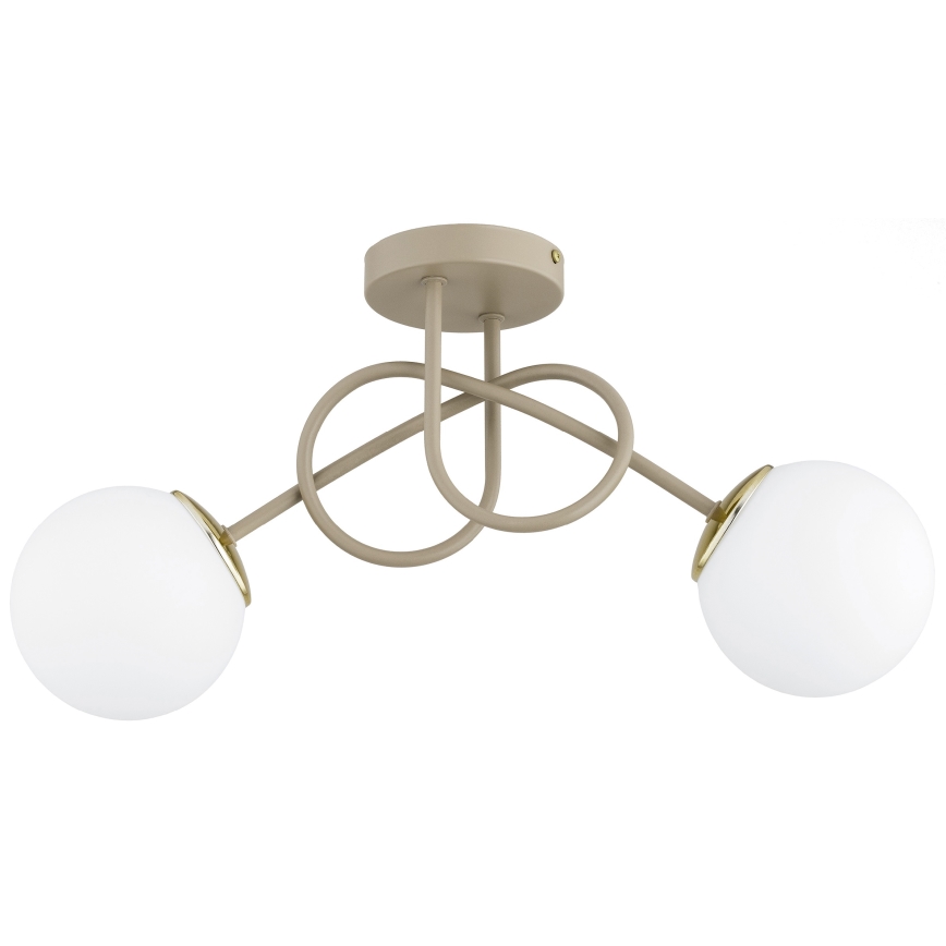 Brilagi - Aufbau-Deckenleuchte MILO ECRU 2xE27/60W/230V, Beige/Gold