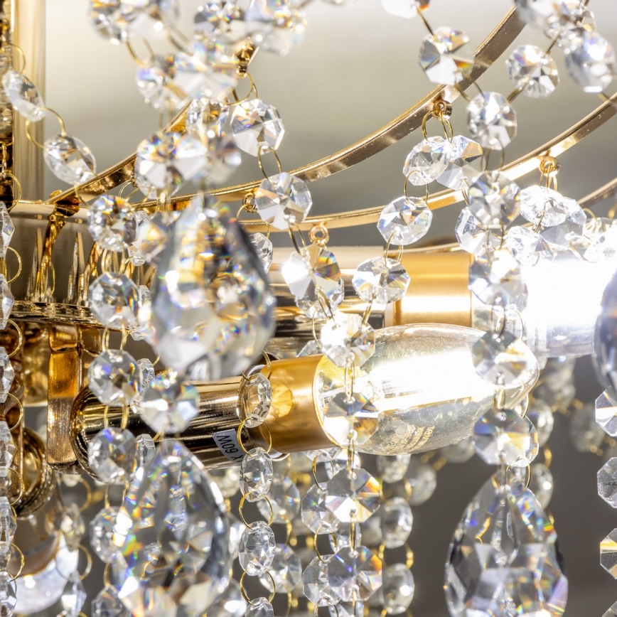 Brilagi - Aufbau-Kronleuchter CRYSTAL 6xE14/60W/230V golden