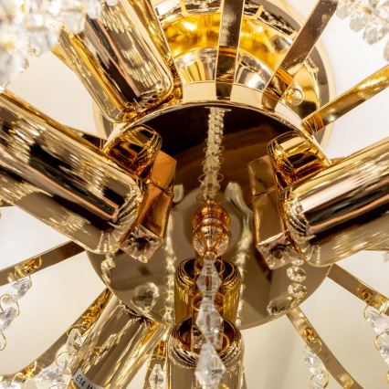 Brilagi - Aufbau-Kronleuchter CRYSTAL 6xE14/60W/230V golden