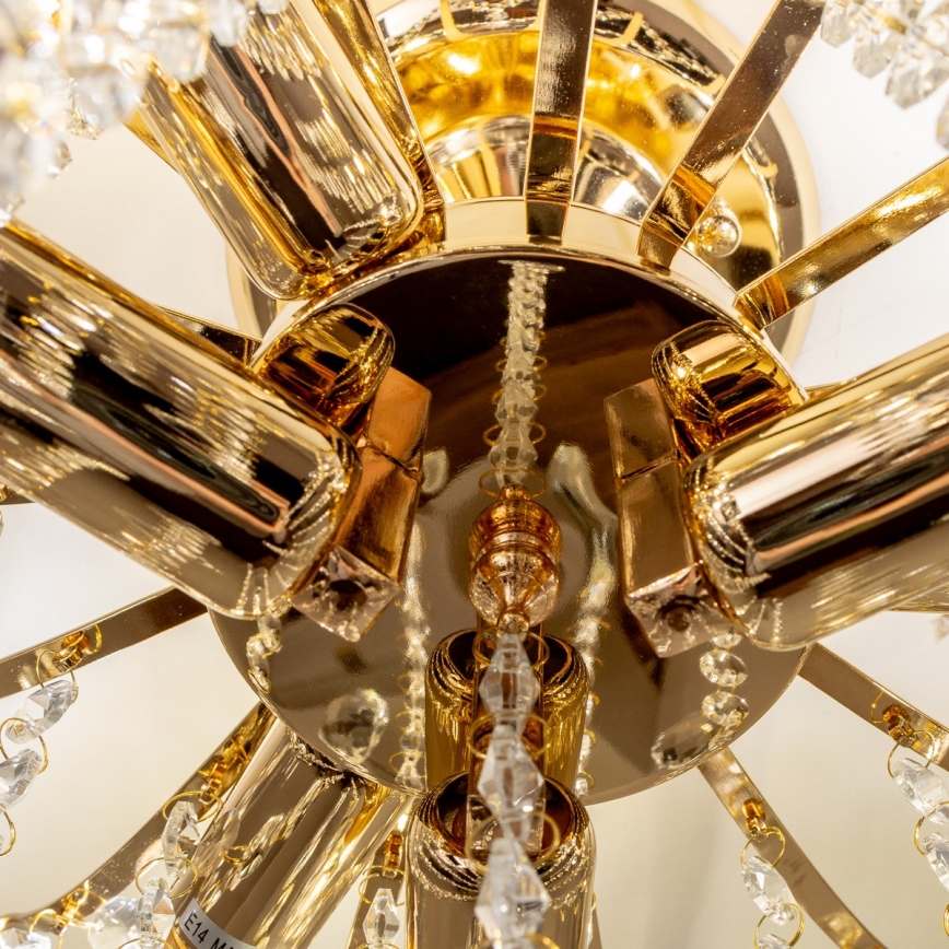 Brilagi - Aufbau-Kronleuchter CRYSTAL 6xE14/60W/230V golden